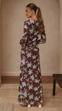 Ellita Maxi Skirt Chocolate Blue Print