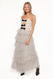 Kelari Strapless Midi Dress Cream Polka Dot