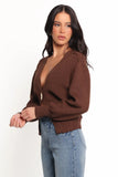 Cyrelle Single Button Cardigan Brown