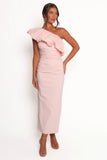 Eliya One Shoulder Frill Maxi Dress Ballet Pink