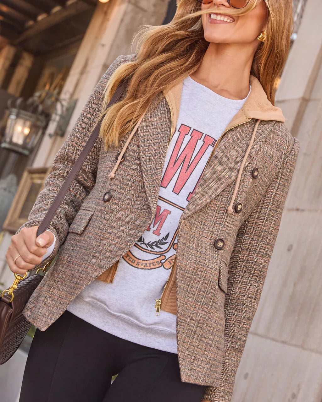 Ashberry Twofer Double Breasted Hoodie Blazer