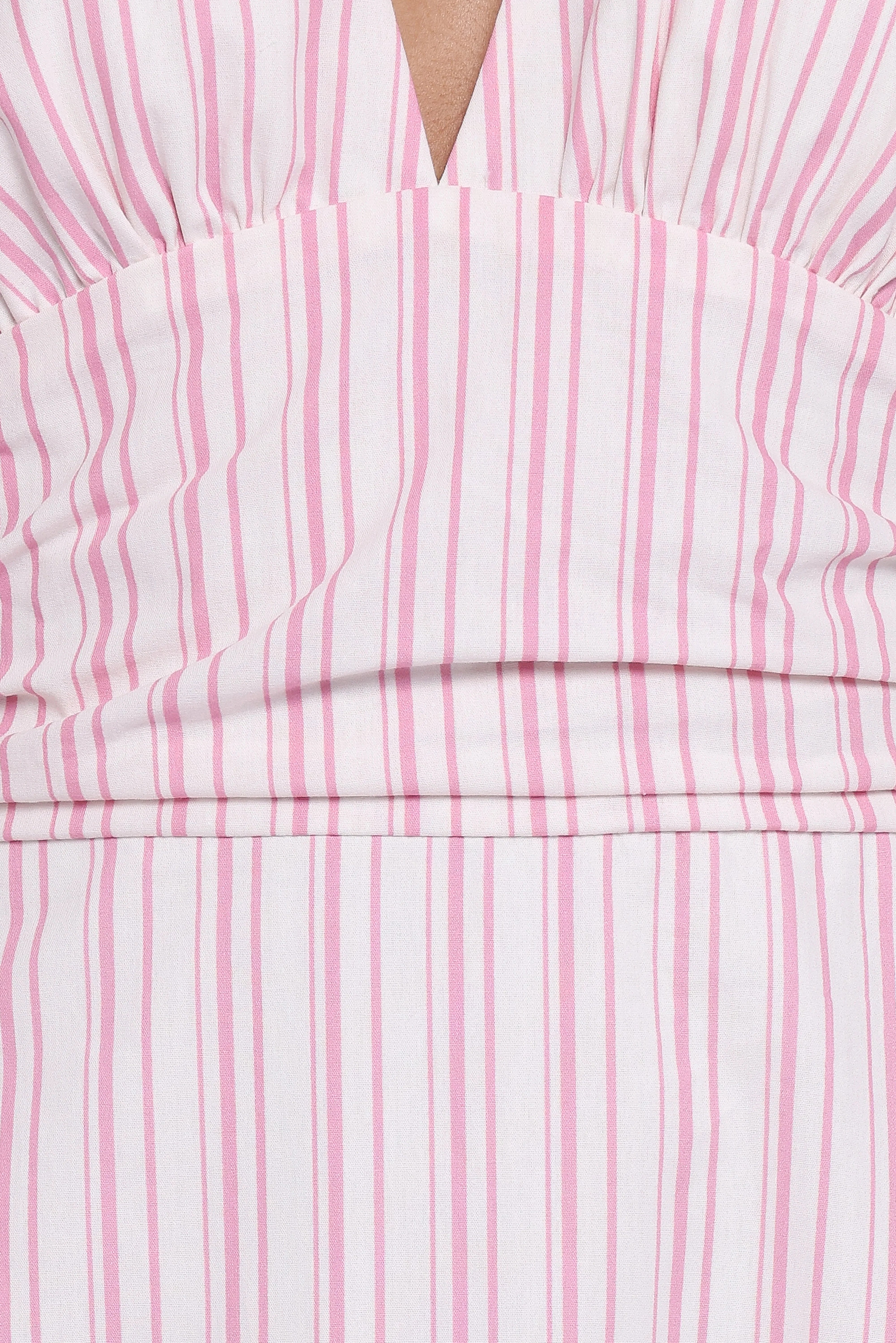 Marie Halterneck Maxi Dress Pink Stripe