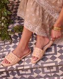 Selenah Woven Raffia Flat Sandals