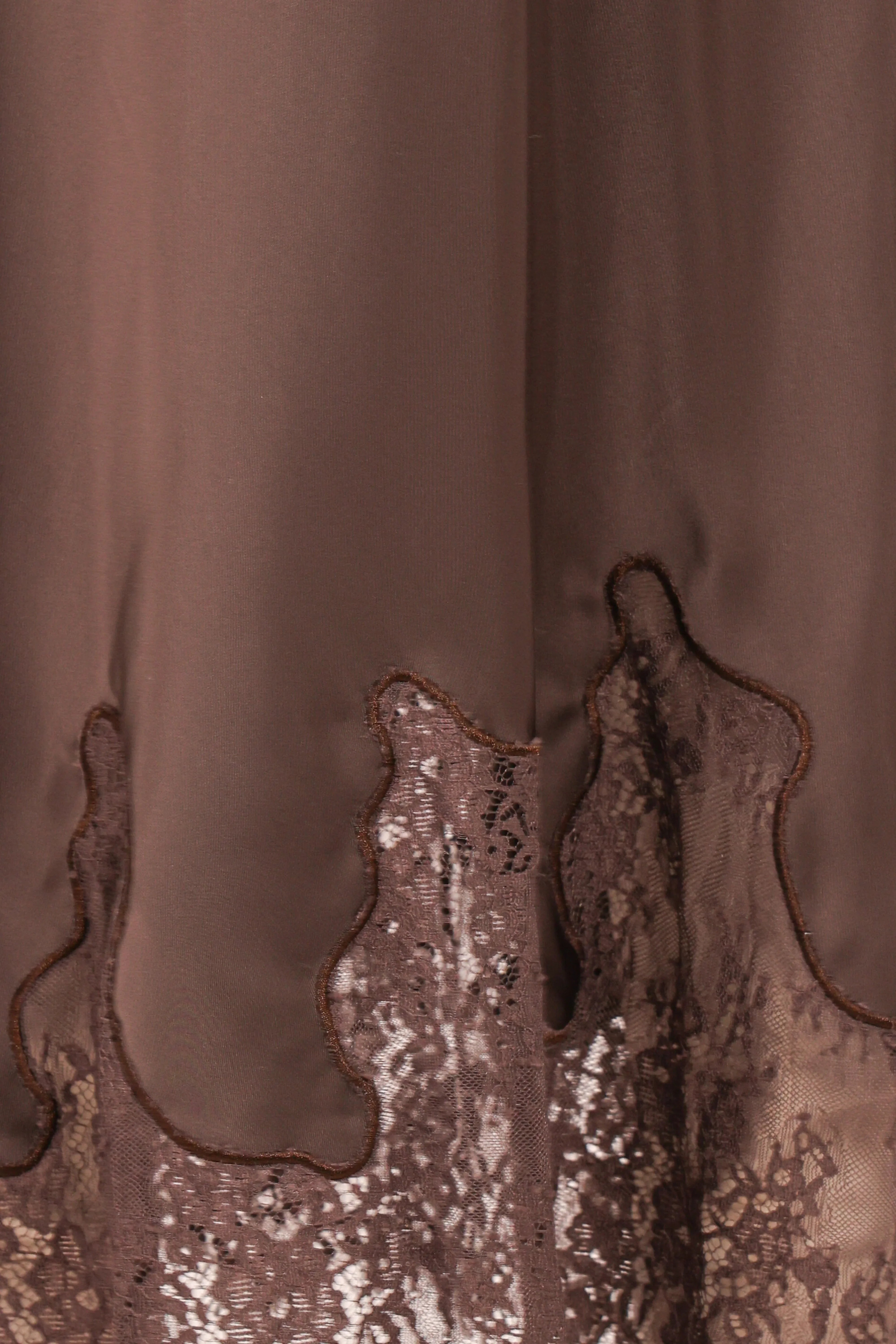 Alira Lace Trim Midi Skirt Brown