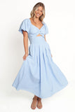 Cintra Puff Sleeve Maxi Dress Blue