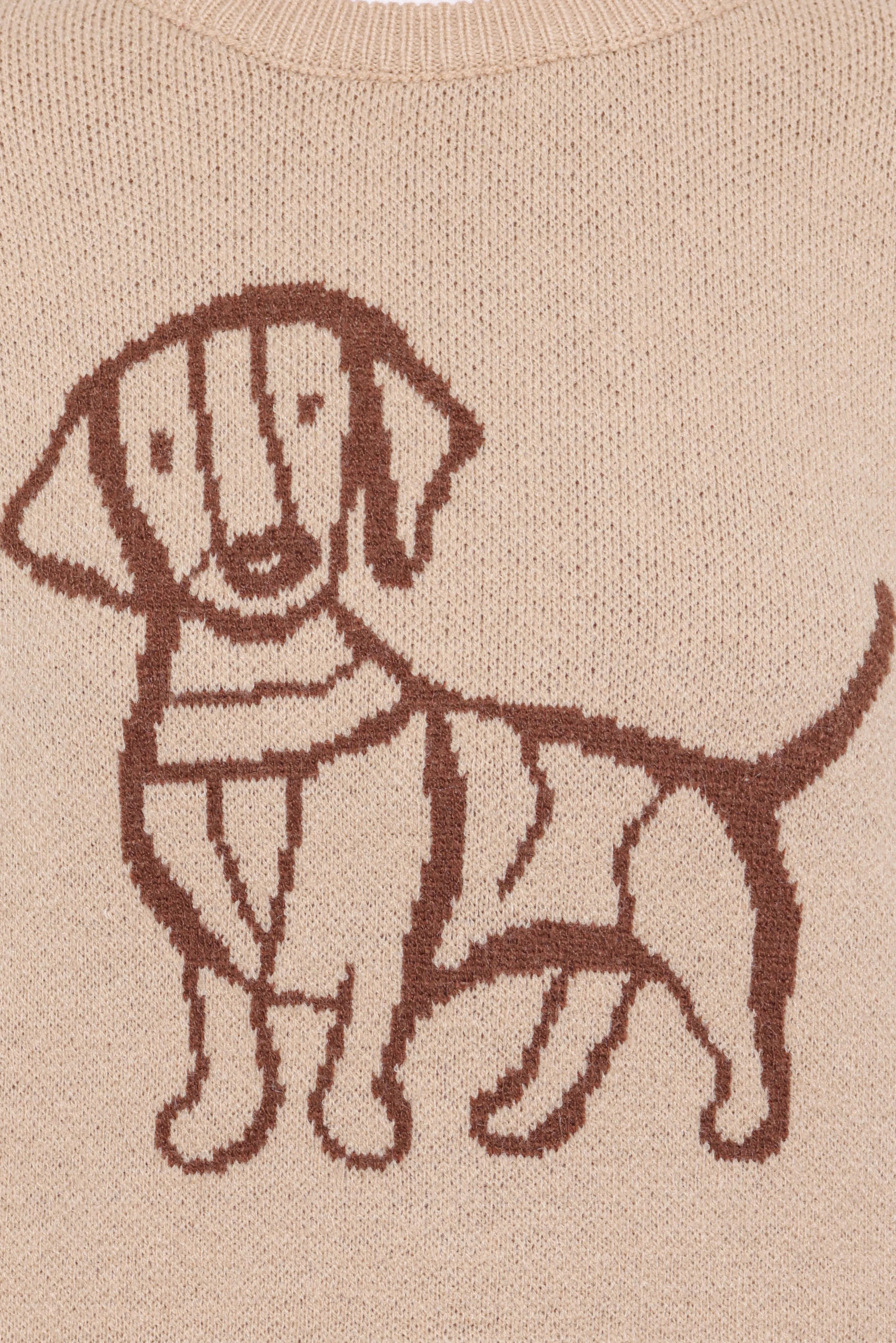 Amber Dachshund Sweater Beige