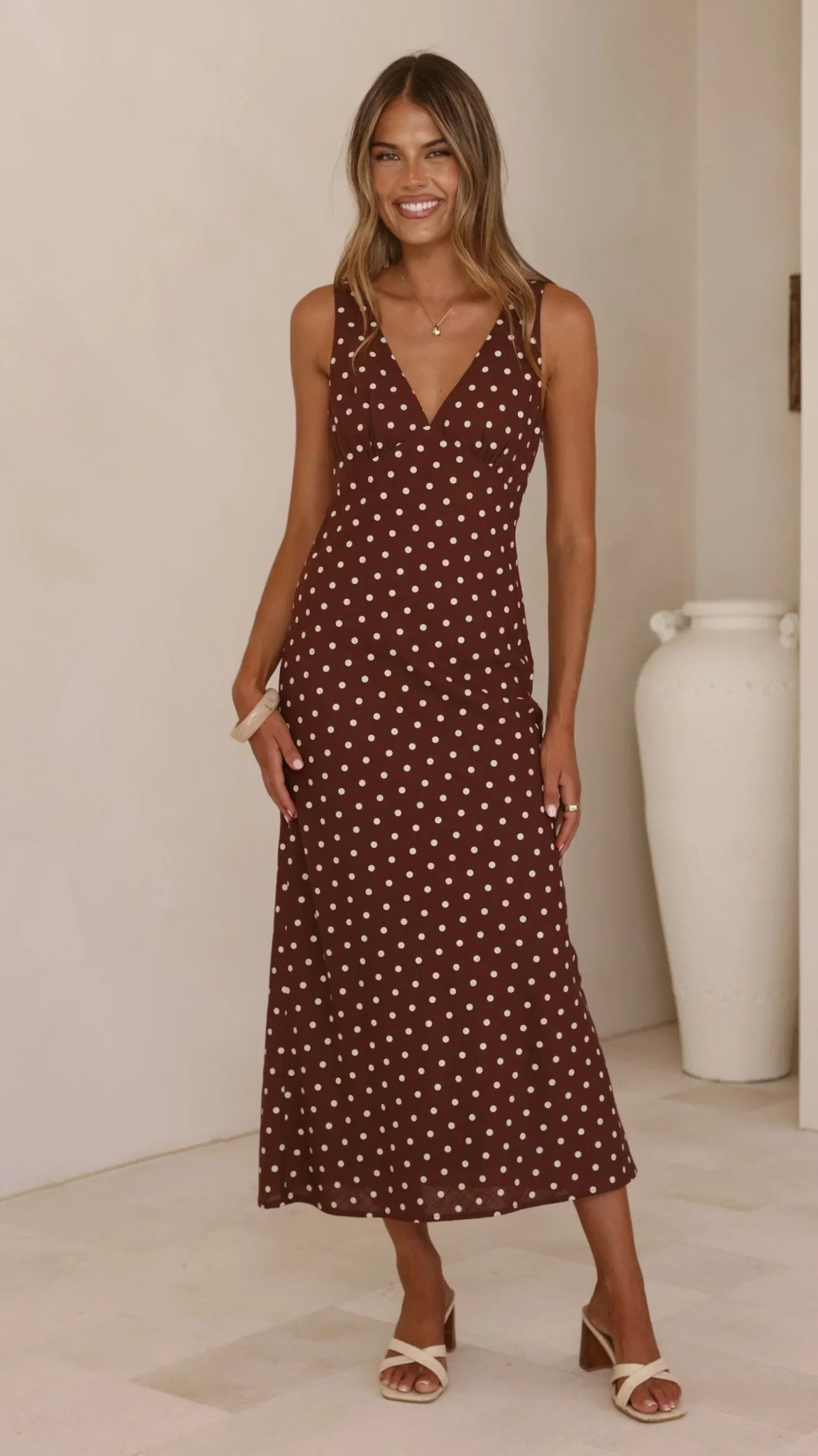 Sammie Maxi Dress Chocolate Nude Spot