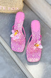 Rhea Orchid Thong Mules Pink