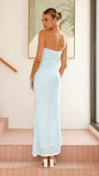 Brittani Strapless Maxi Dress Blue Pink