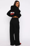 Club 14 Cassie Wide Leg Sweatpants Black