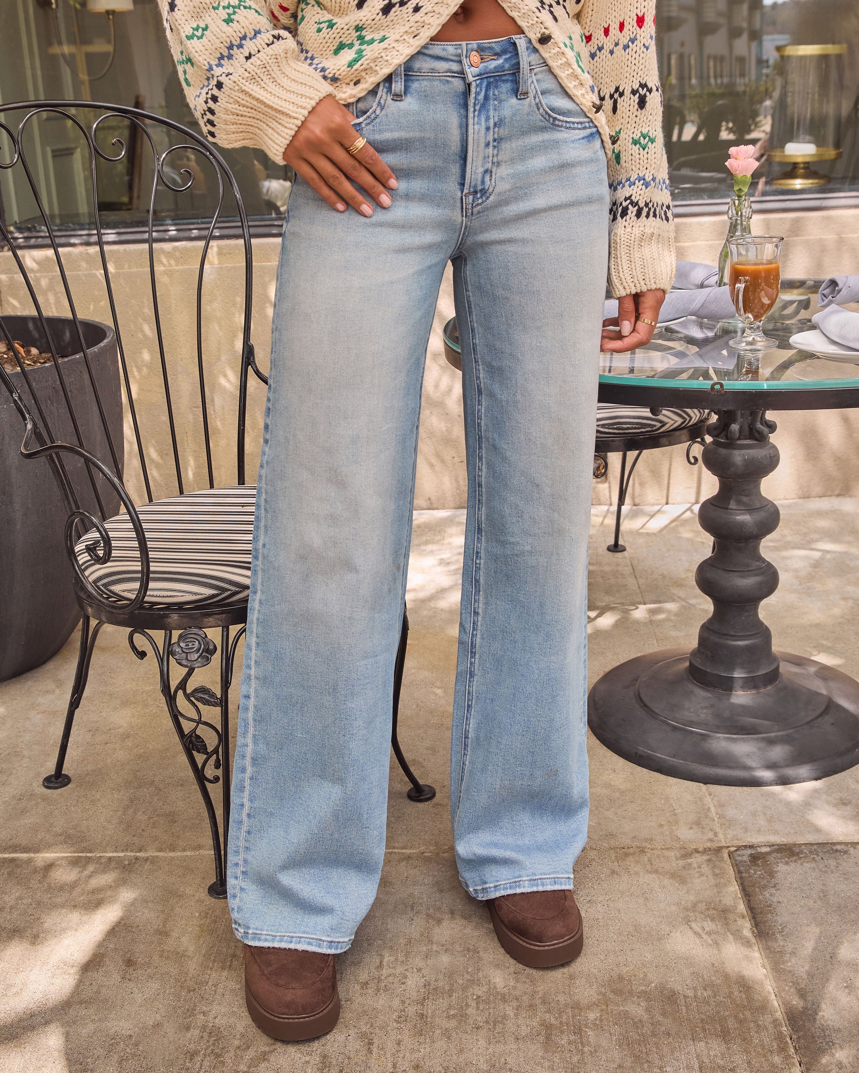 Rowan Grace Stretch High Rise Wide Leg Jeans