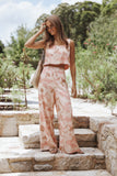 Brayden Wide Leg Linen Pant Pink Floral