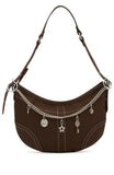 Caroline Shoulder Bag Chocolate Faux Suede
