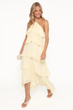 Jonia Halterneck Maxi Dress Butter Yellow