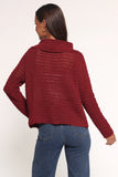 Lyra Large Collar Cardigan Burgundy