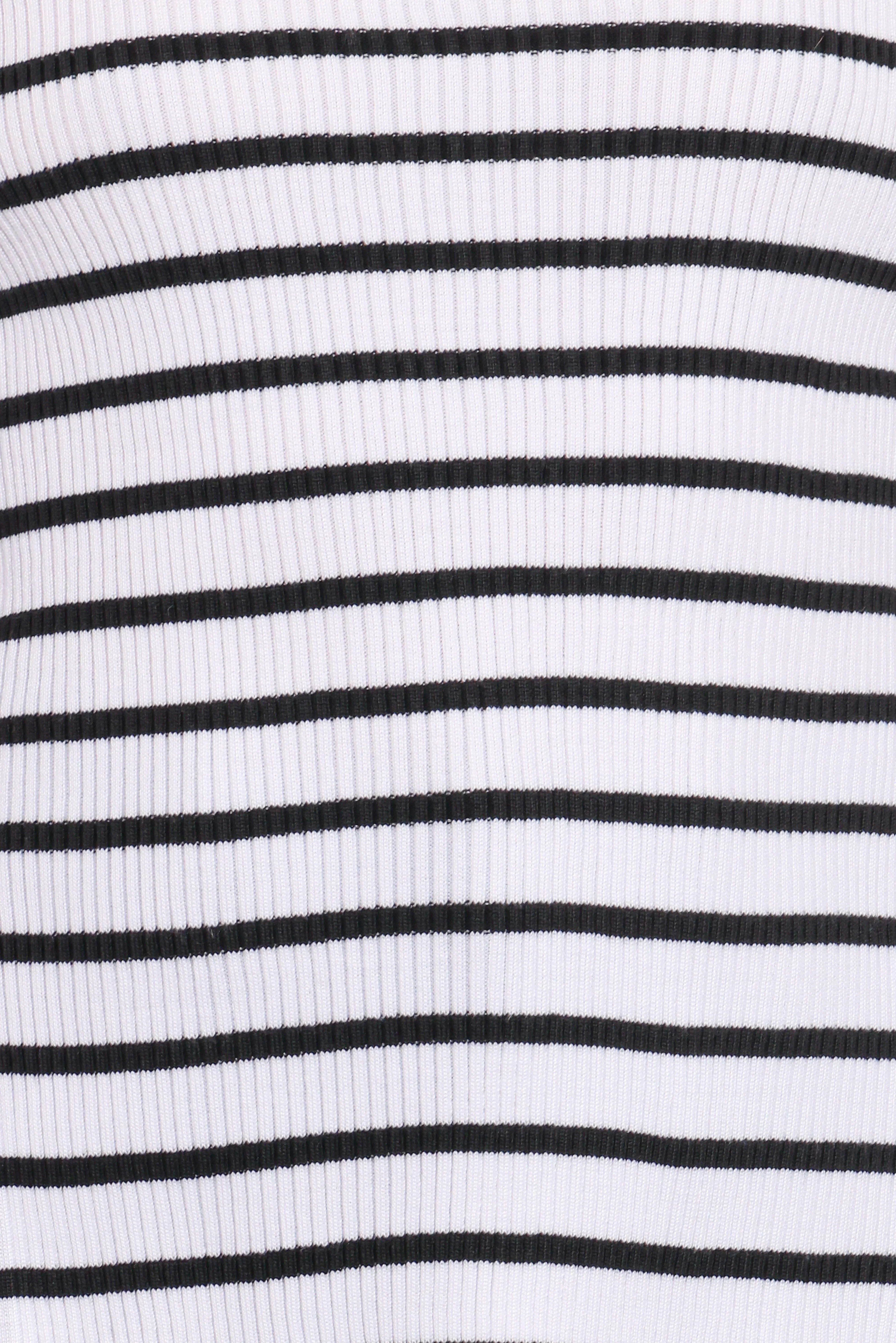 Alvina Knit Top White Black Stripe
