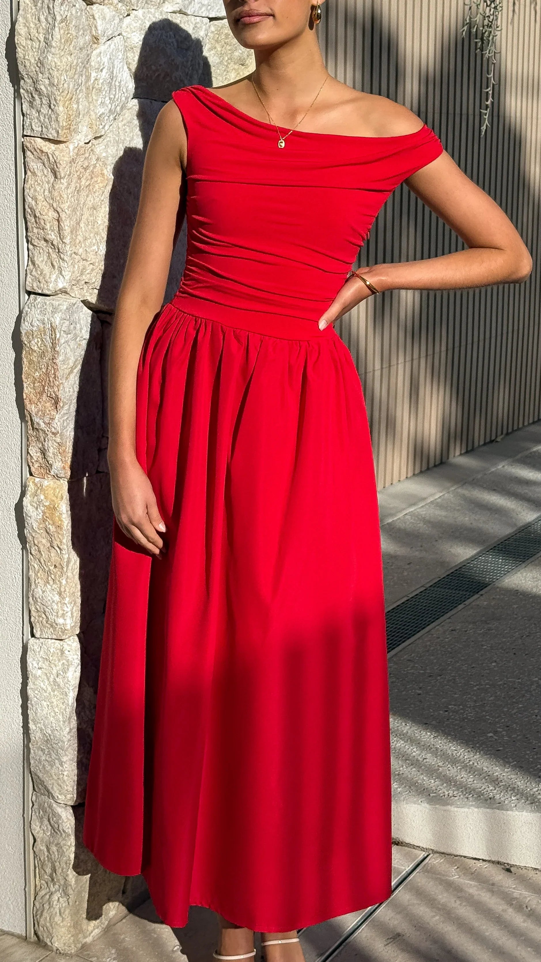 Immy Midi Dress Red