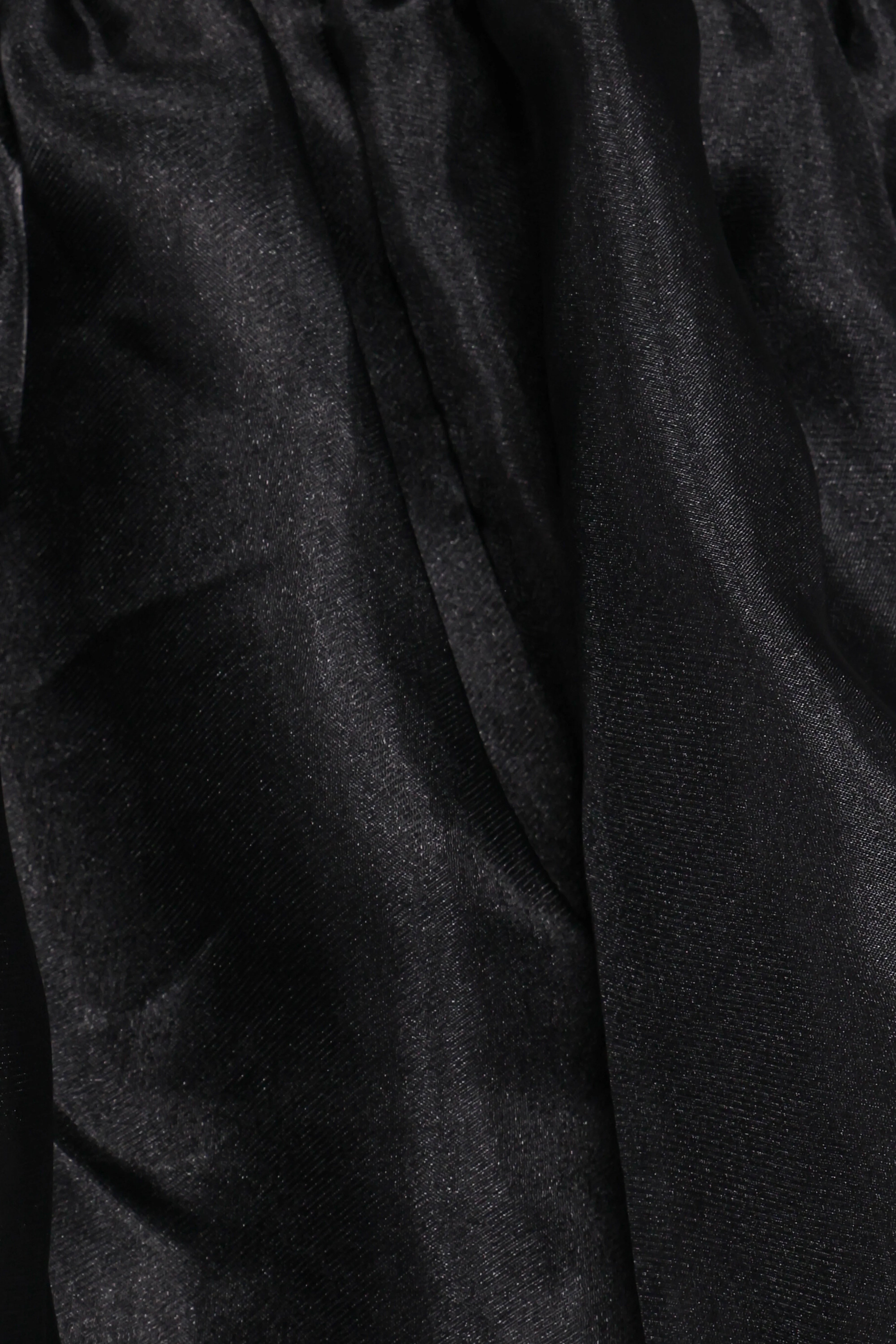 Solenne Puff Sleeve Peplum Organza Top Black