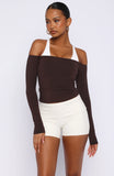 Mad For You Long Sleeve Top Dark Chocolate