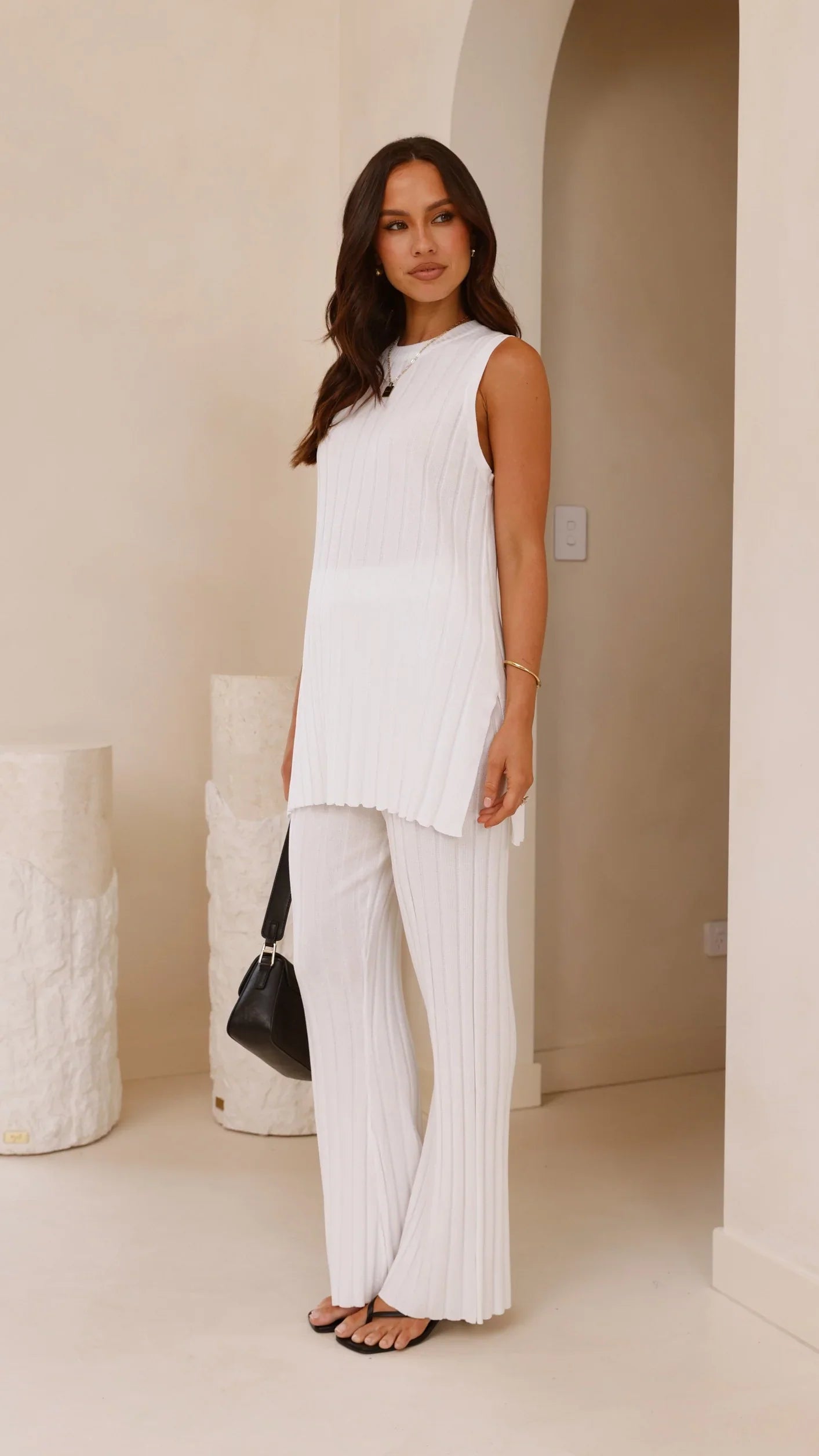 Megan Knit Pants White