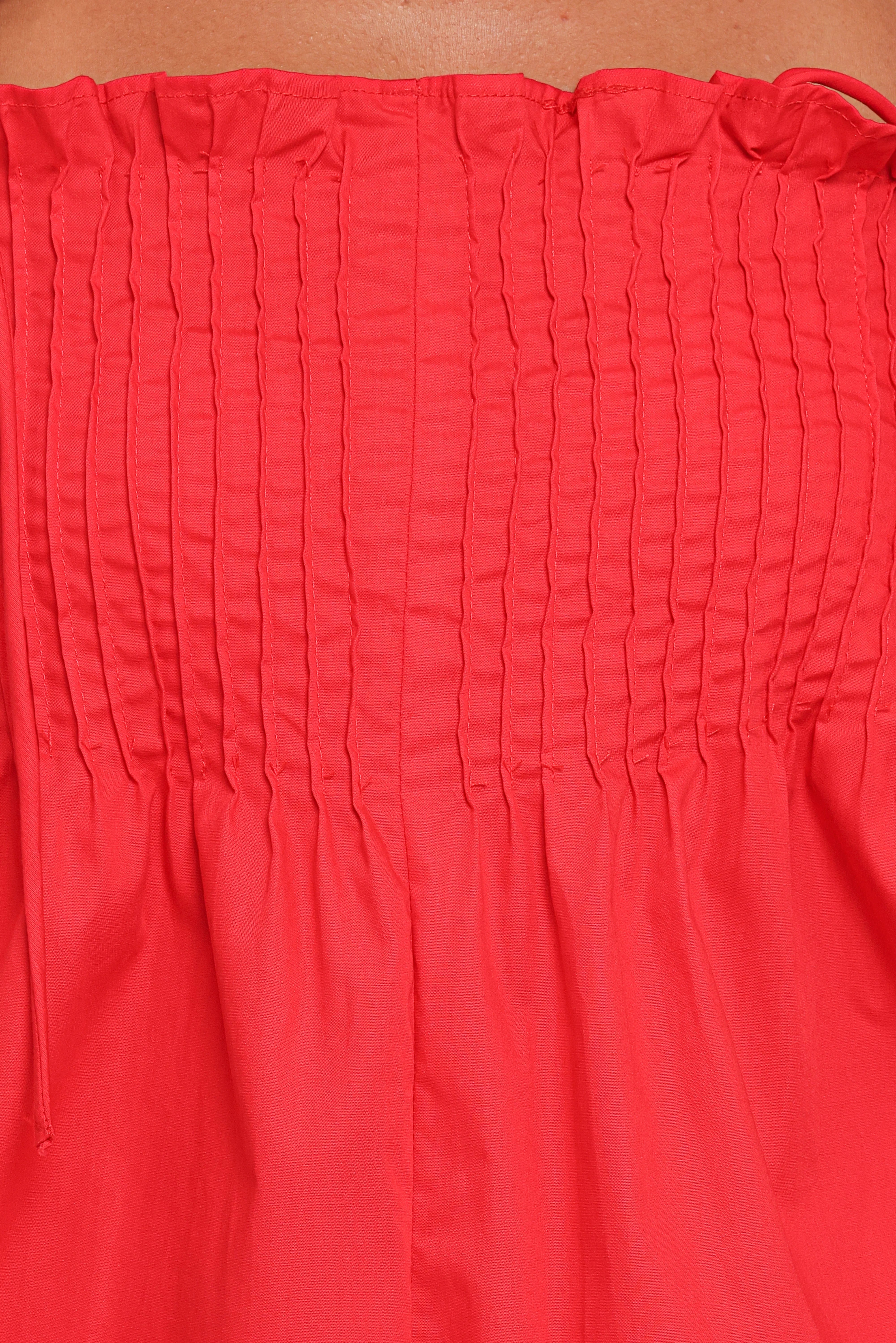 Liora Pleated Romper Red