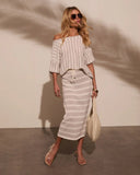 Mellow Mood Knit Drawstring Midi Skirt