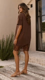 Avei Lace T Shirt Mini Dress Chocolate