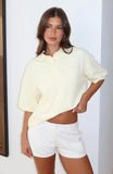 Pure Intent Oversized Short Sleeve Polo Shirt Lemon