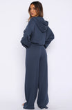 Leave Me Out Of It Waffle Wide Leg Sweatpants Navy