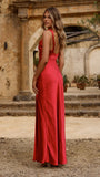 Iris Asymmetrical Maxi Dress Red