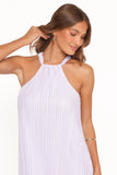 Melody Plisse Halter Maxi Dress Lavender