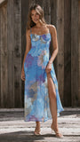 Rahima Maxi Dress Blue Floral