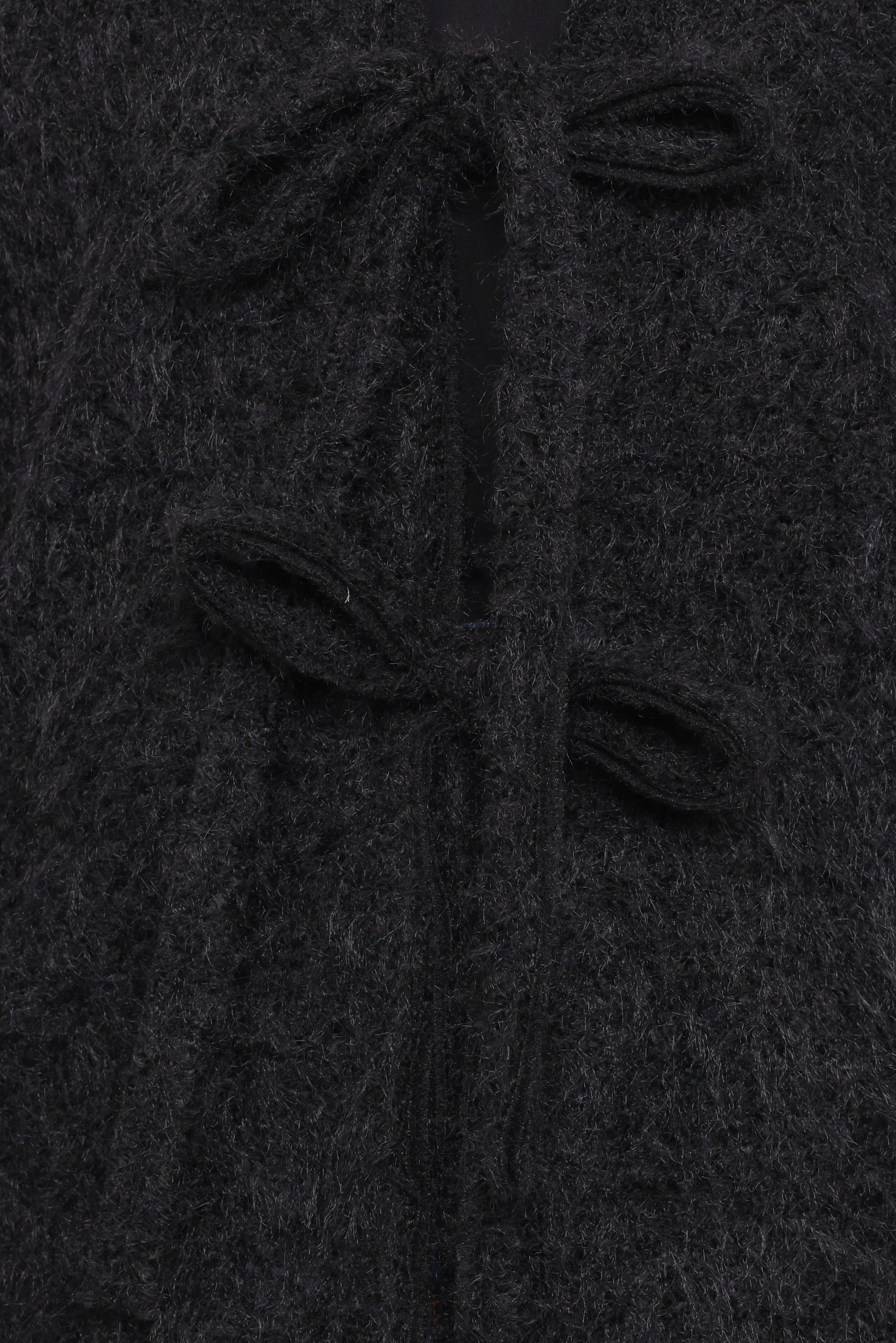 Kimmy Bow Oversized Cardigan Black