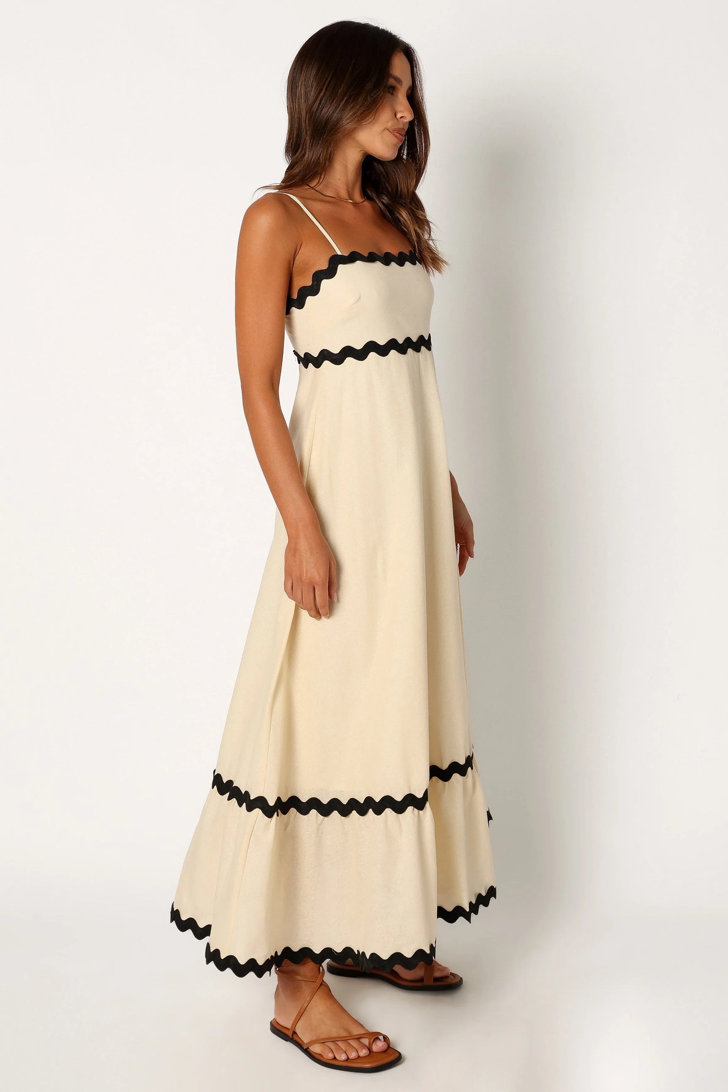 Yana Maxi Dress Cream Black