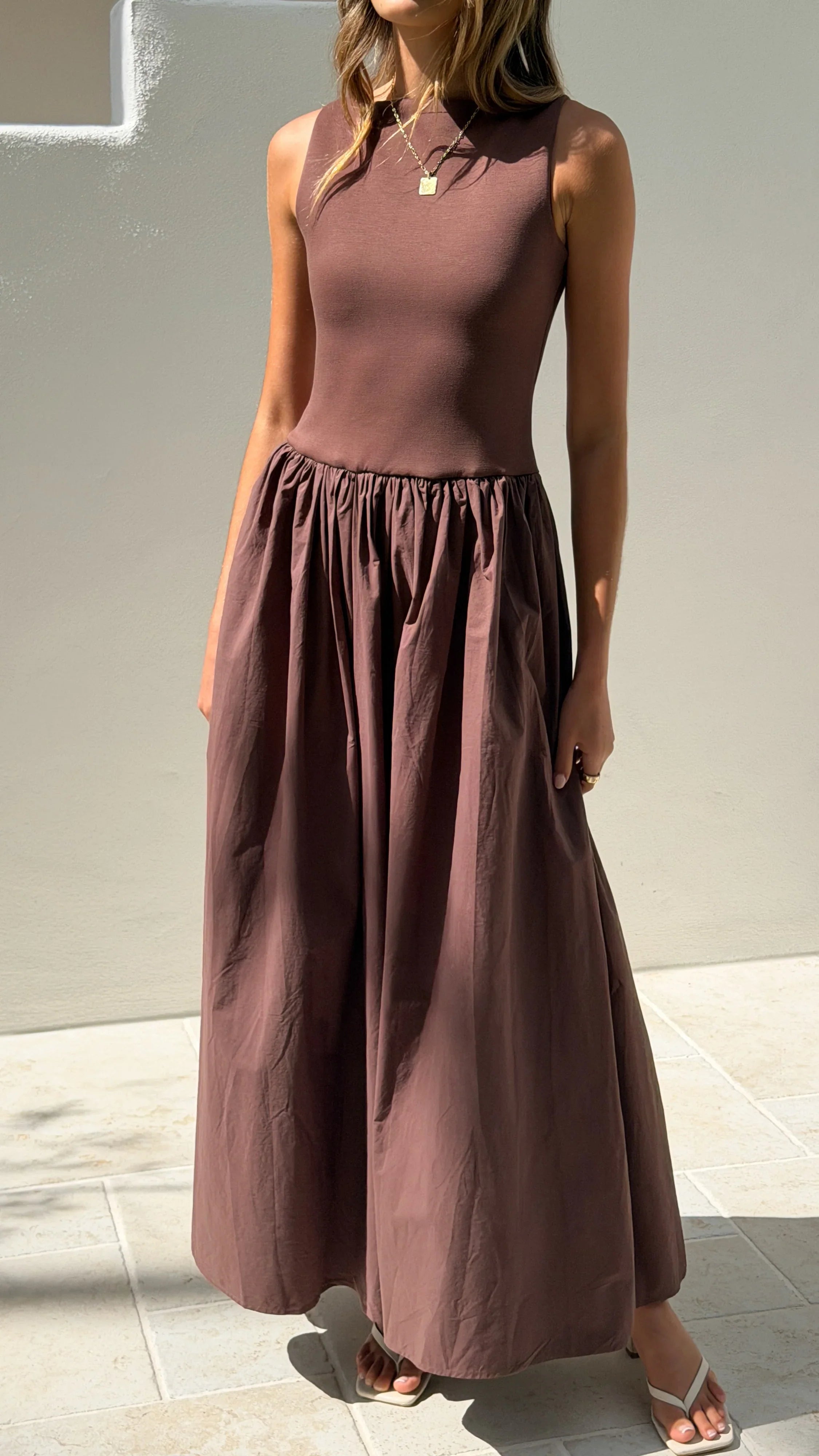 Alita Maxi Dress Chocolate