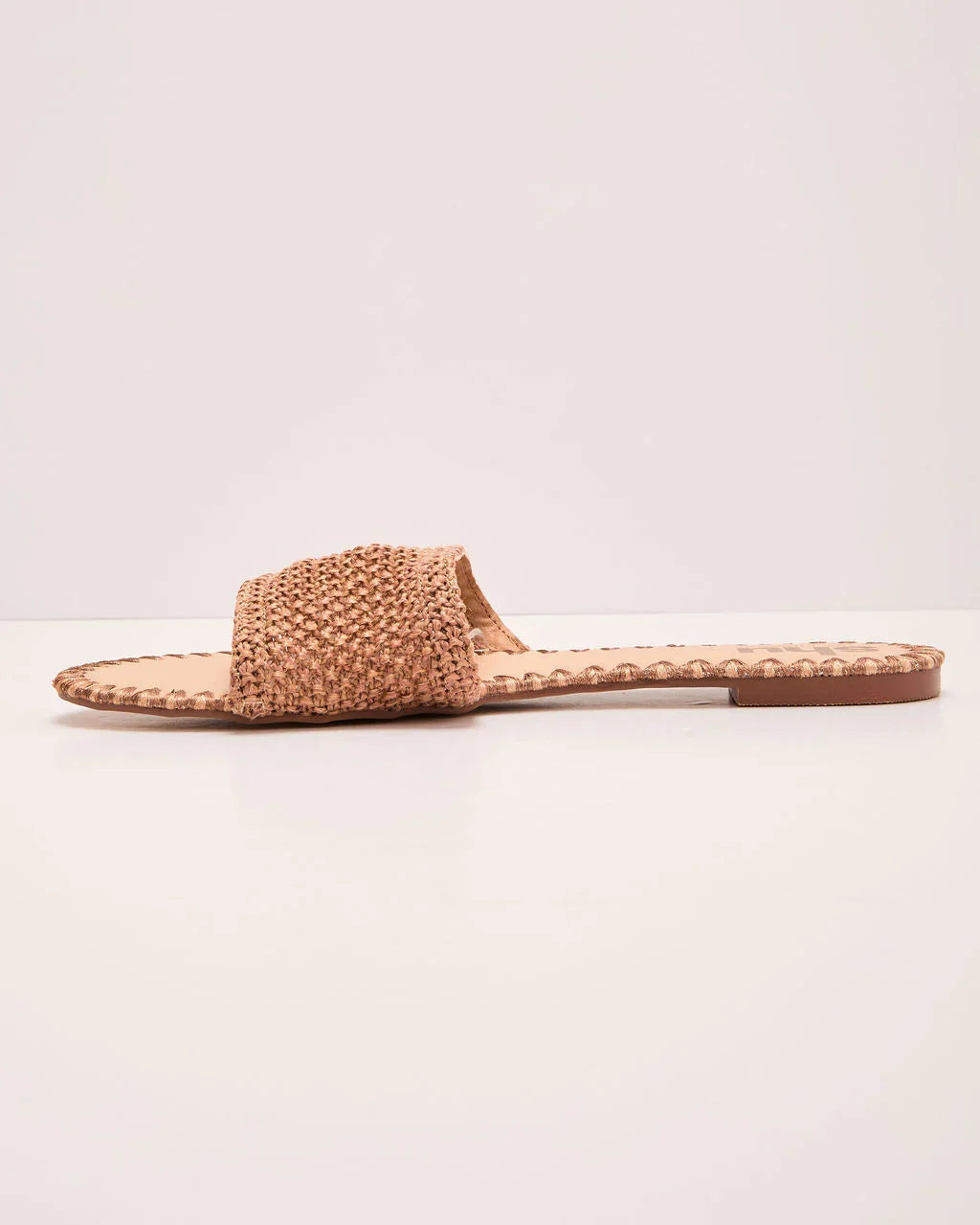 Earth Shine Woven Straw Flat Sandals