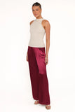 Carissa Satin Pants Berry