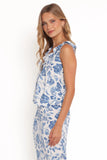 Claud Top Blue White Floral