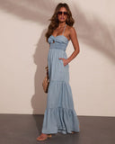 Prairie Aurora Halter Neck Chambray Jumpsuit