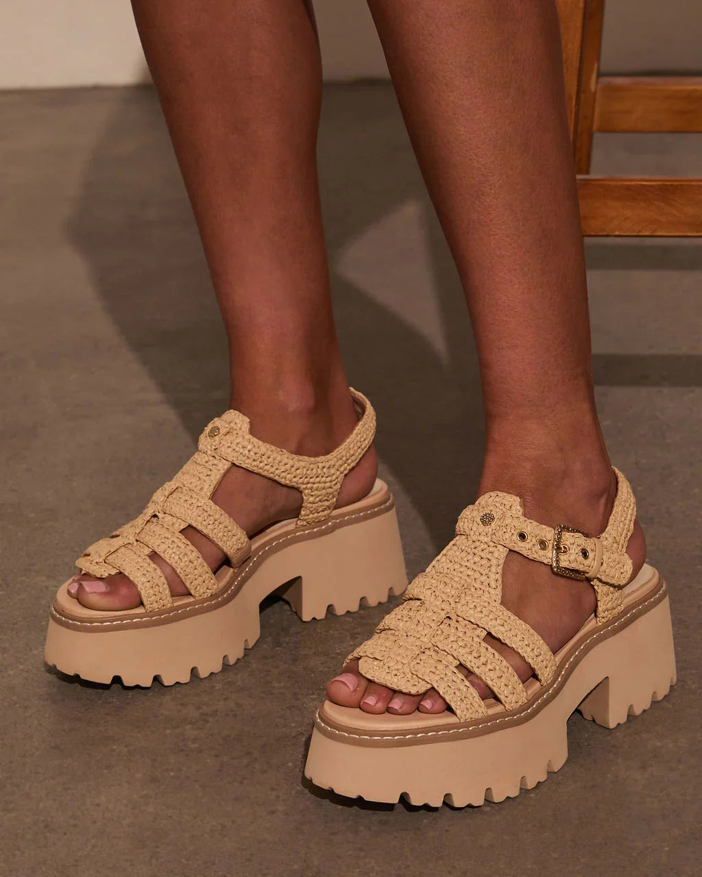 Amina Crochet Chunky Platform Sandals
