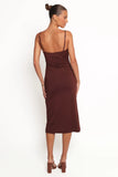 Ashy Midi Dress Brown