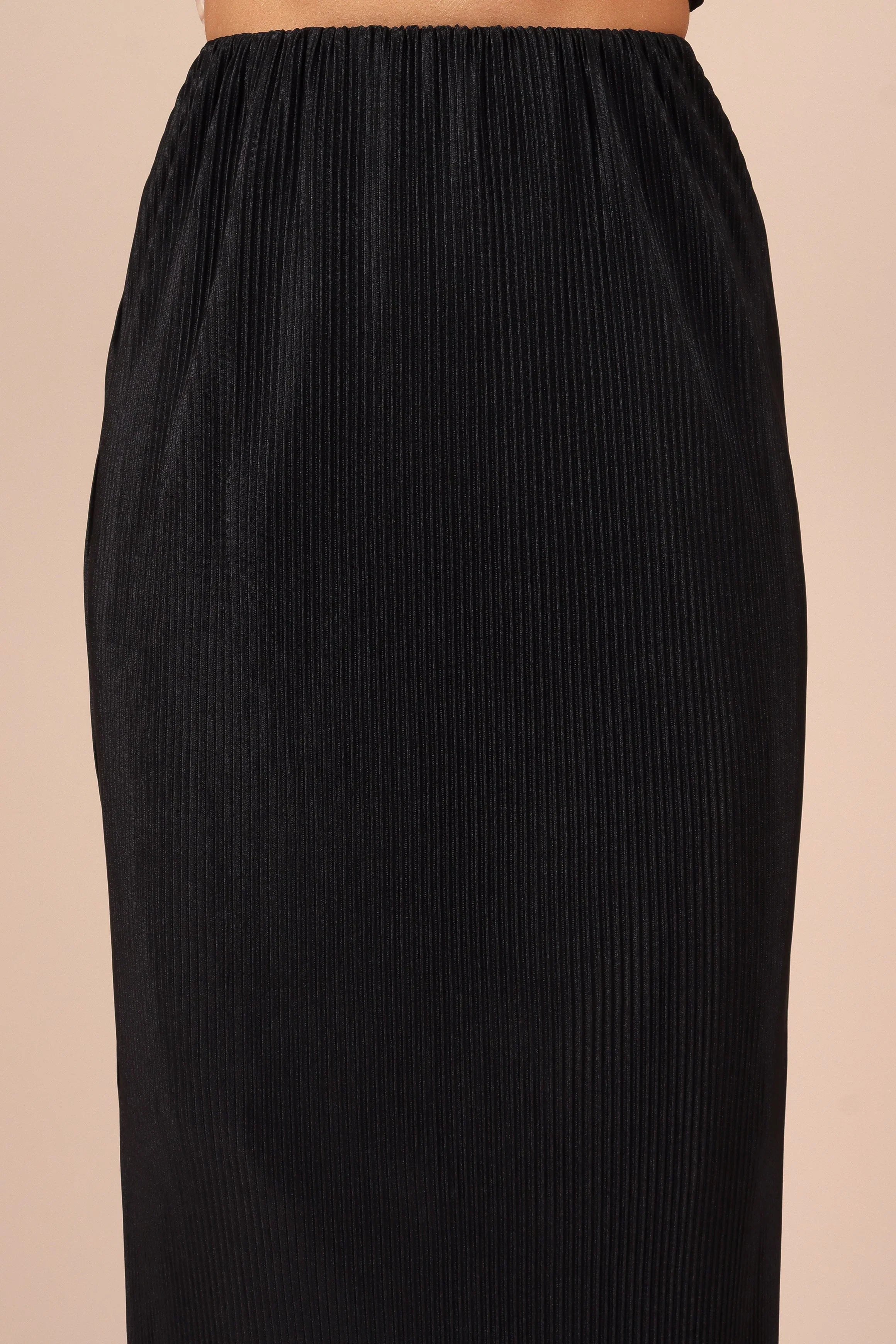 Minelli Pleat Midi Skirt Black