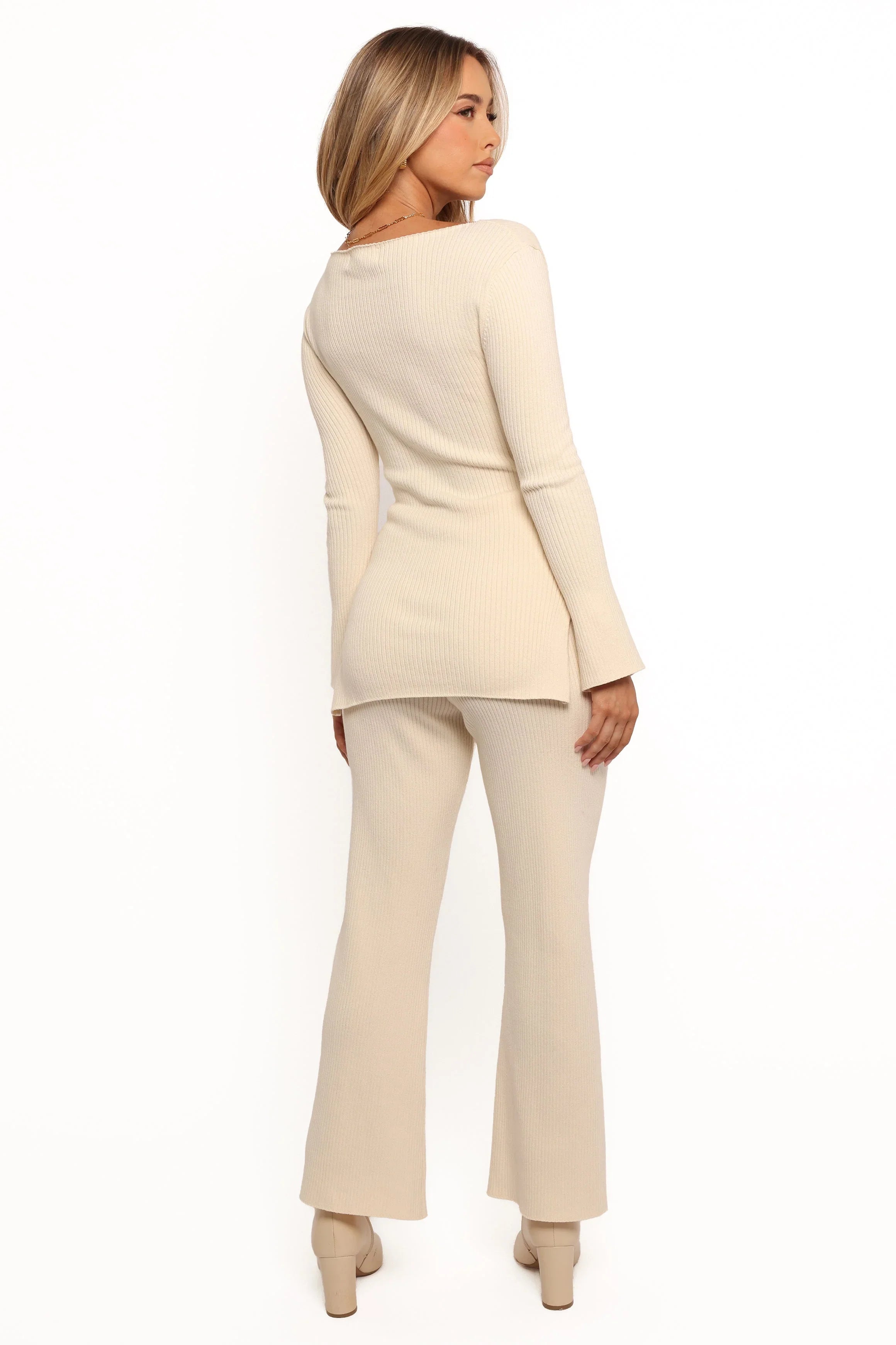 Beeba Ribbed Knit Pants Cream