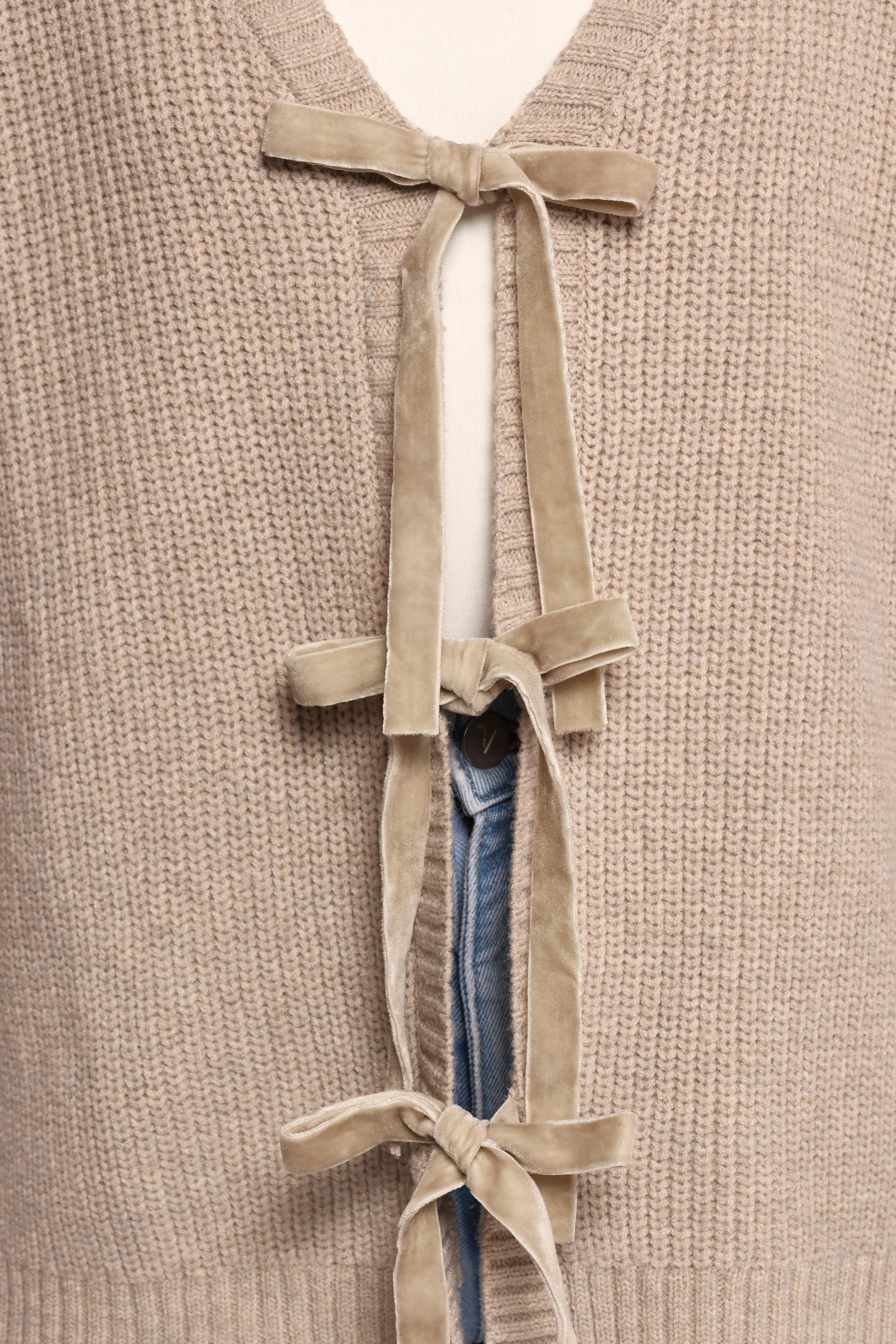 Hammond Tie Up Cardigan Taupe