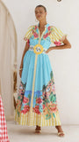 Bloom Maxi Dress Positano Blue