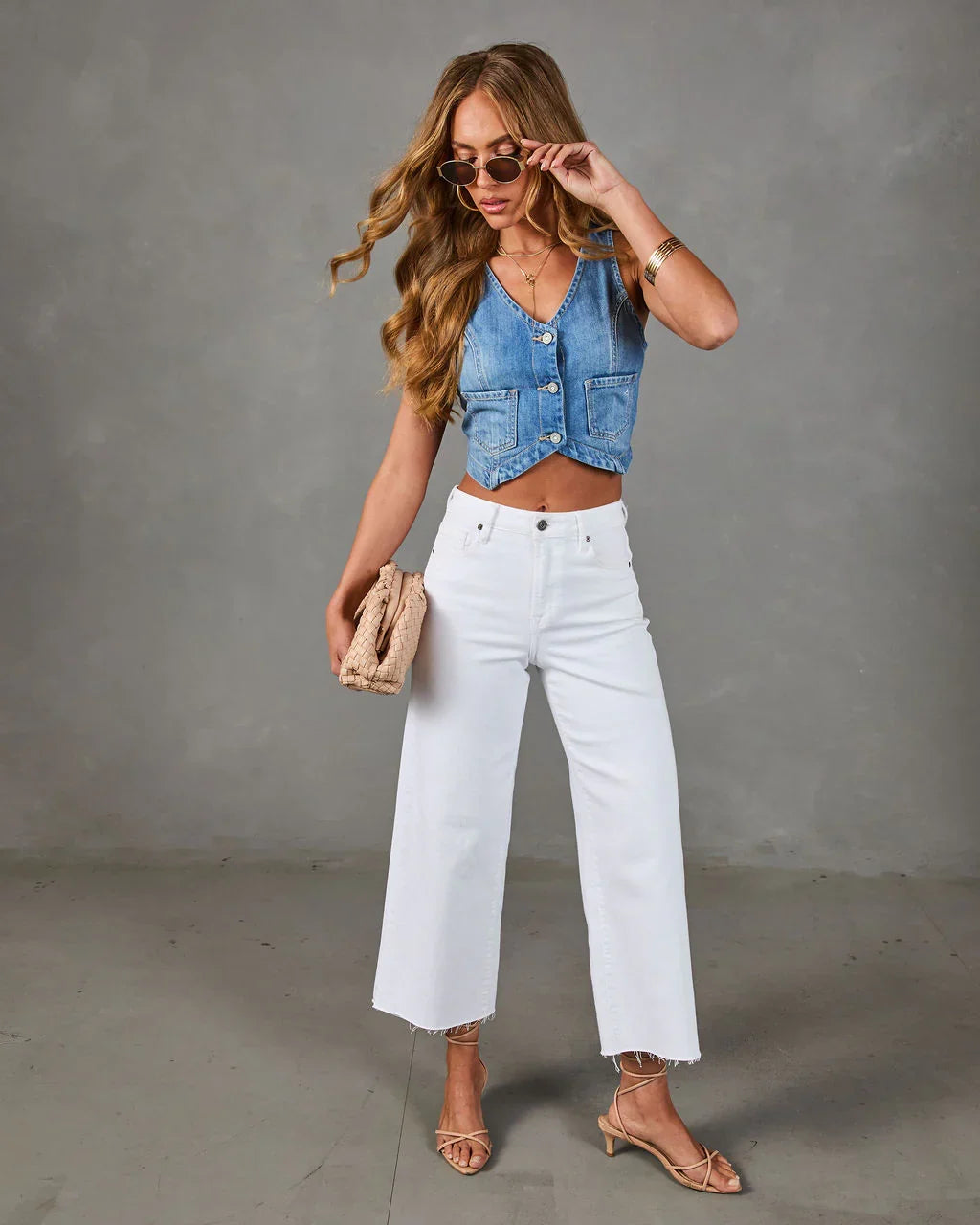 Classic Legacy Cropped Denim Vest