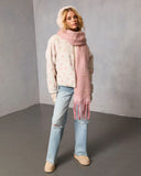 Winter Petal Printed Teddy Jacket