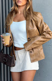 Classic Babe PU Jacket Tan