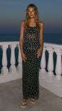 Loralei Maxi Dress Black White Polka Dot