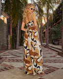 Sunkissed Muse Abstract Strapless Jumpsuit